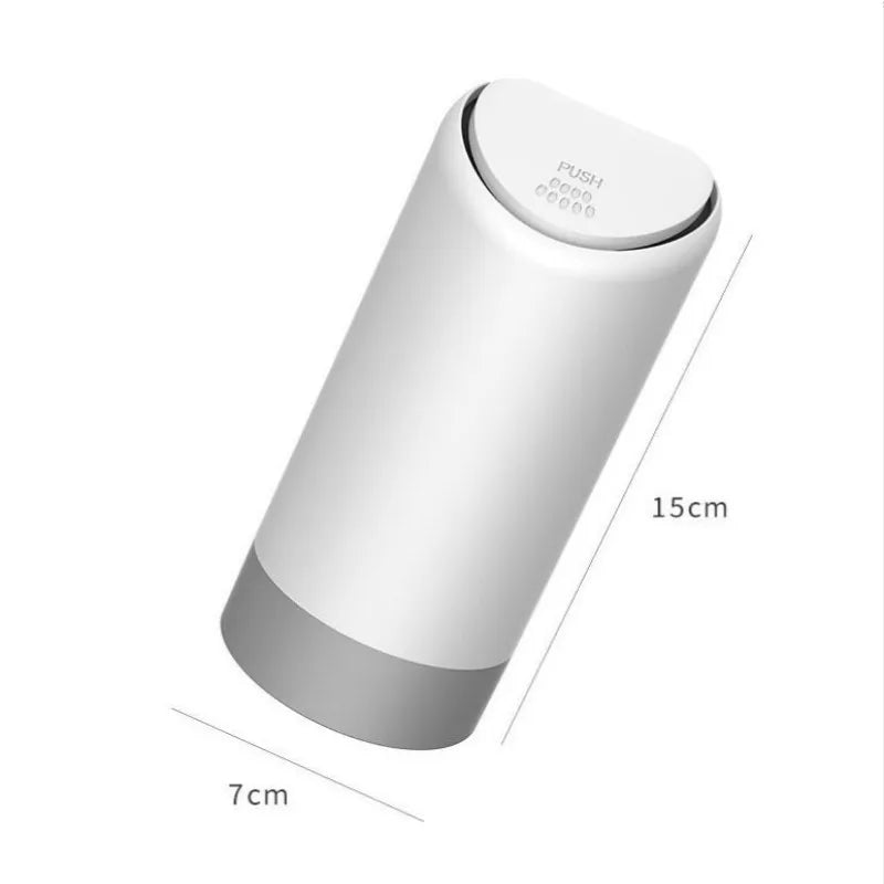 Mini Car Trash Can with Push Lid – Compact Cup Holder Garbage Bin