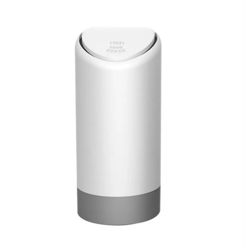 Mini Car Trash Can with Push Lid – Compact Cup Holder Garbage Bin